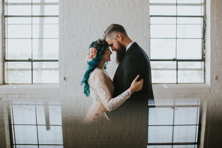 The photographers were with the bride for about nine hours on the day of the wedding. "She definitely stood the majority of the day. It was unreal." 