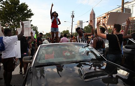 #BlackLivesMatter protesters take to the streets of downtown Atlanta.