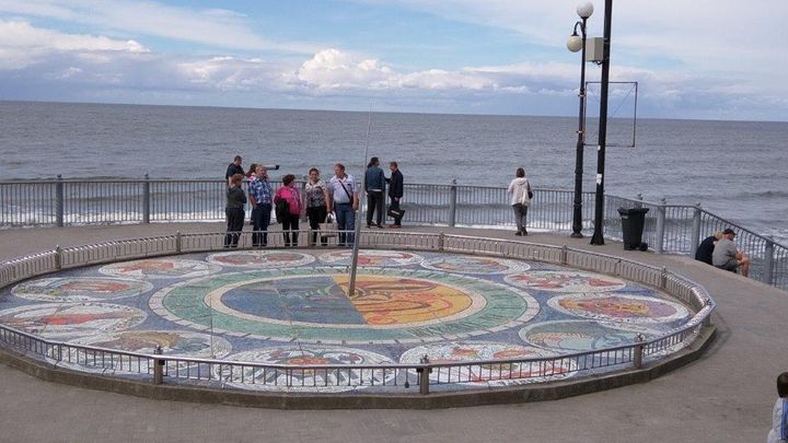 A giant sundial decorates Svetlogorsk’s beach promenade