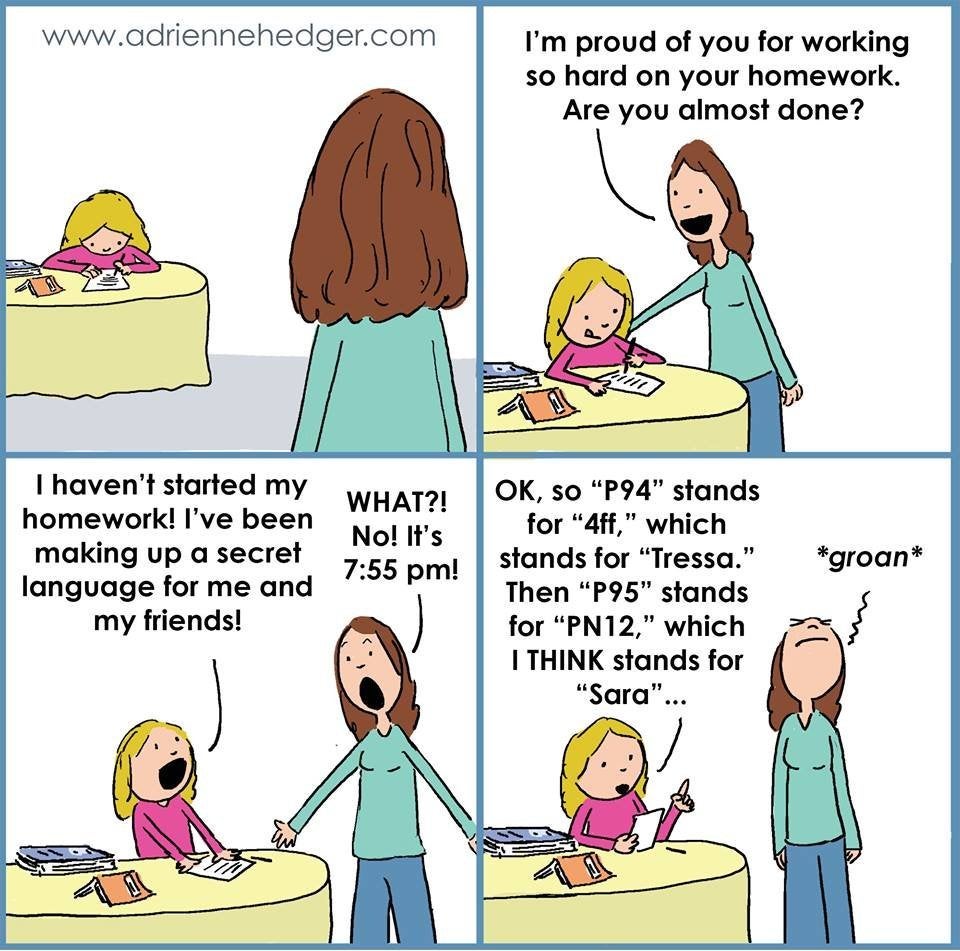 funny cartoons about homework