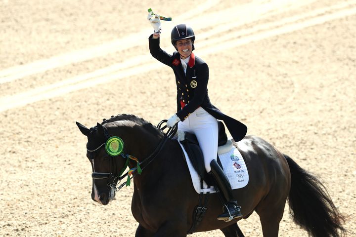 Charlotte Dujardin of Great Britain riding Valegro after winning her gold