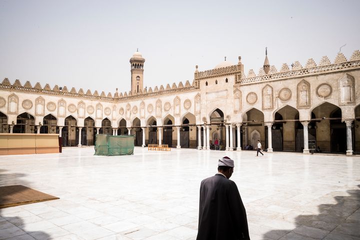 Worshipers at the grand Al-Azhar mosque in Cairo, widely regarded to be the seat of learning for Shariah and Quranic studies among Sunni Muslims 