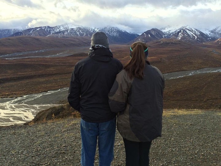 Alexandra and her father in Denali National Park, Alaska.