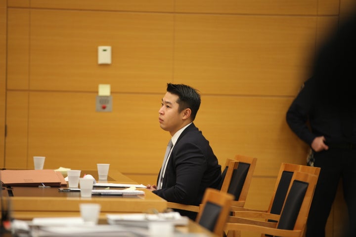 New York City police officer Peter Liang sits in court as testimony is read back for jurors during deliberations in his trial. 