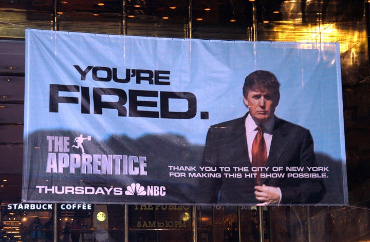 A sign on Trump Tower in New York City. 