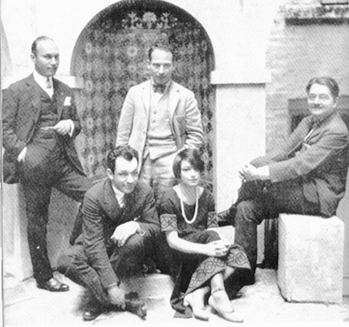 Portrait of Art Samuels, Charlie MacArthur, Harpo Marx, Dorothy Parker and Alexander Woollcott.