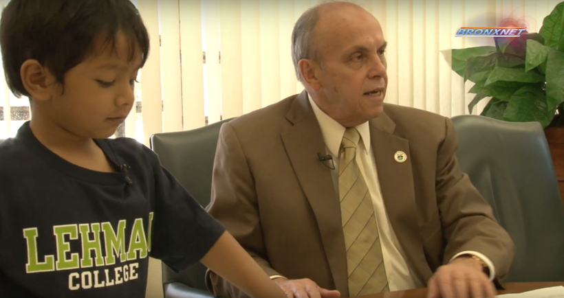 President Fernandez explains to media why he is taking the interview of four-year-old Isaac.