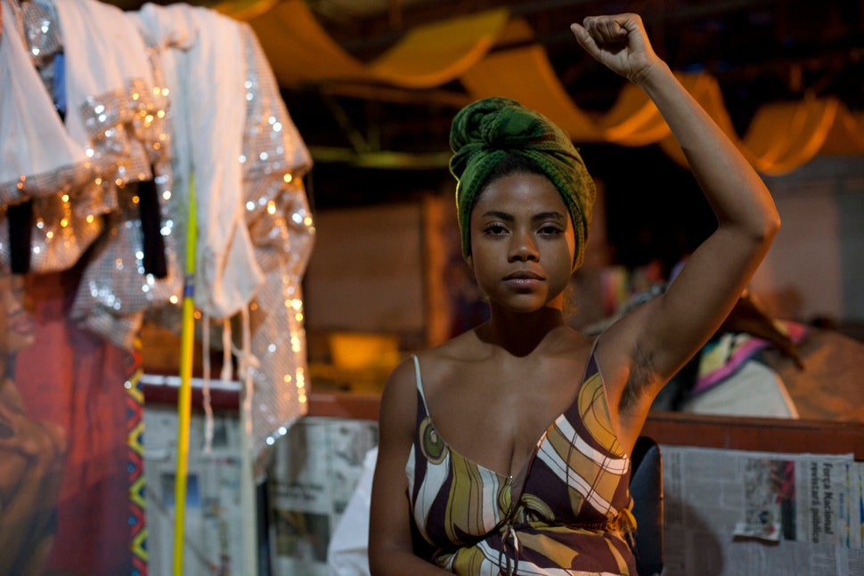 Gracielle Monteiro, 23, a contemporary ballerina by training, is living with her infant daughter in a tent in Canecão