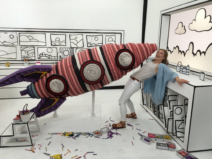 Claire Jantzen on the set of Target's back-to-school campaign