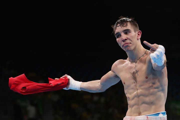 Michael Conlan of Ireland lets the judges know how he really feels after losing to Vladimir Nikitin of Russia in the quarterfinals.