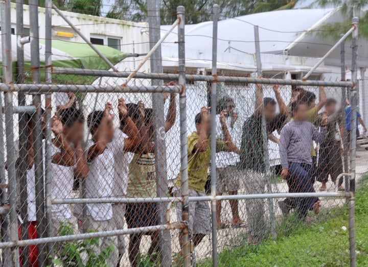 Anyone intercepted trying to reach Australia by boat is sent for processing to camps on the Pacific island of Nauru or to Manus Island, pictured. They are never eligible to be resettled in Australia.