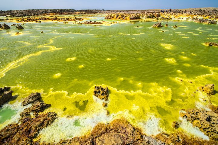 It's hot in Dallol, but don't be tempted to take a swim.