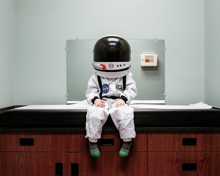 A trip to the doctor's office helped Sheldon form his idea for the photo series.