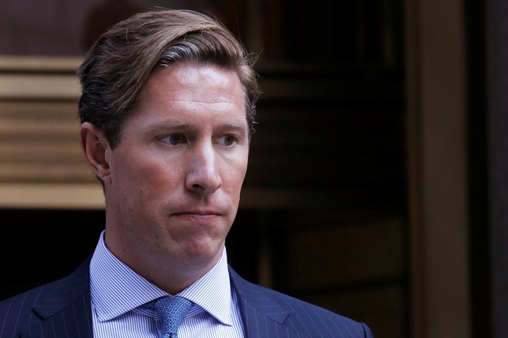 Former Perella Weinberg investment banker Sean Stewart exits the Manhattan federal court house in New York City, U.S. on July 27, 2016.