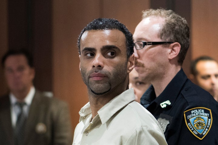 Oscar Morel appears for an arraignment at the Queens Criminal Court for his alleged involvement in the murder of Imam Maulama
