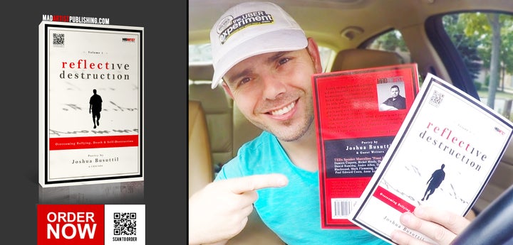 REFLECTIVE DESTRUCTION: Overcoming Bullying, Death and Self-Destruction by Joshua Busuttil. Order your signed copy at <a href="http://bit.ly/2bjmOVL" target="_blank" role="link" rel="nofollow" class=" js-entry-link cet-external-link" data-vars-item-name="http://bit.ly/2bjmOVL" data-vars-item-type="text" data-vars-unit-name="57a2623fe4b0456cb7e15978" data-vars-unit-type="buzz_body" data-vars-target-content-id="http://bit.ly/2bjmOVL" data-vars-target-content-type="url" data-vars-type="web_external_link" data-vars-subunit-name="article_body" data-vars-subunit-type="component" data-vars-position-in-subunit="17">http://bit.ly/2bjmOVL</a>