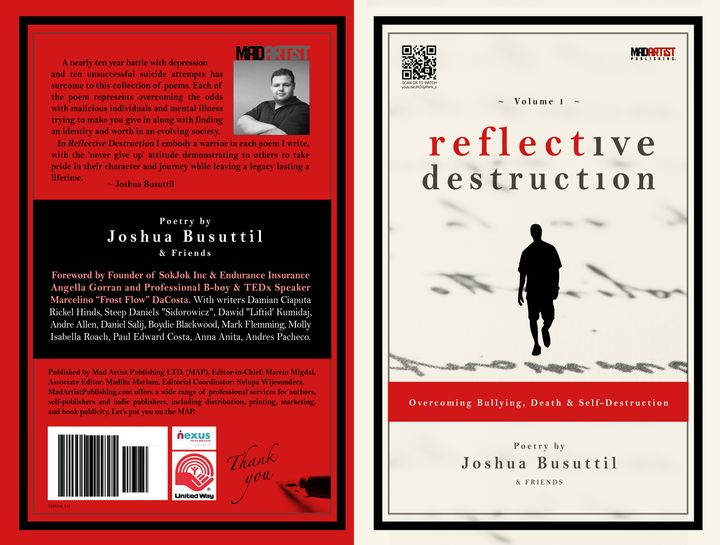 REFLECTIVE DESTRUCTION: Overcoming Bullying, Death and Self-Destruction by Joshua Busuttil. Order your signed copy at http://bit.ly/2bjmOVL