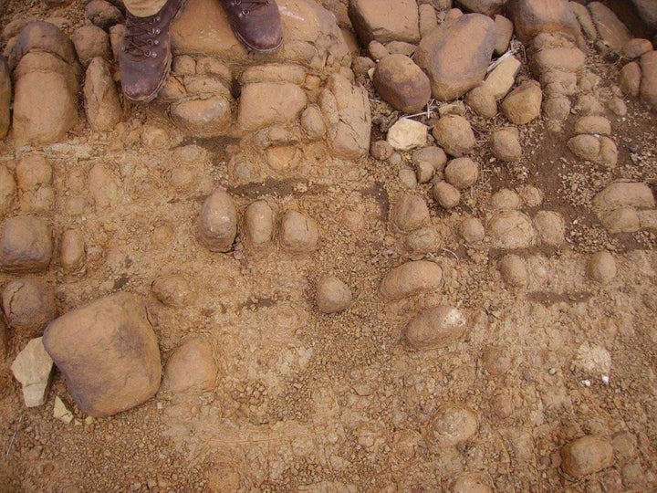 The archaeological site near South Africa's Cave of Hearths where the round stones were found.