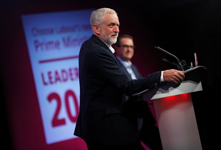 Labour leader Jeremy Corbyn at the hustings in Birmingham.