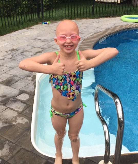 Amelia in the pool