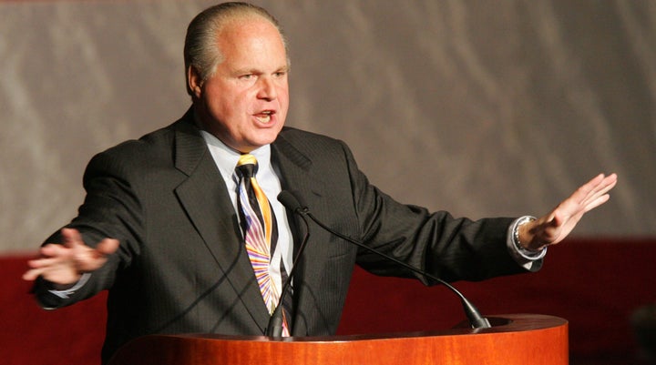 Rush Limbaugh during Rush Limbaugh at San Jose Civic Auditorium - February 8, 2005 at San Jose Civic Auditorium in San Jose, California, United States.