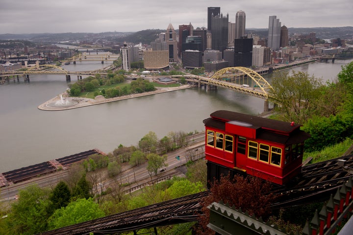 Downtown Pittsburgh is seen in this undated Getty file photo. Uber says it will launch a fleet of self-driving cars in t