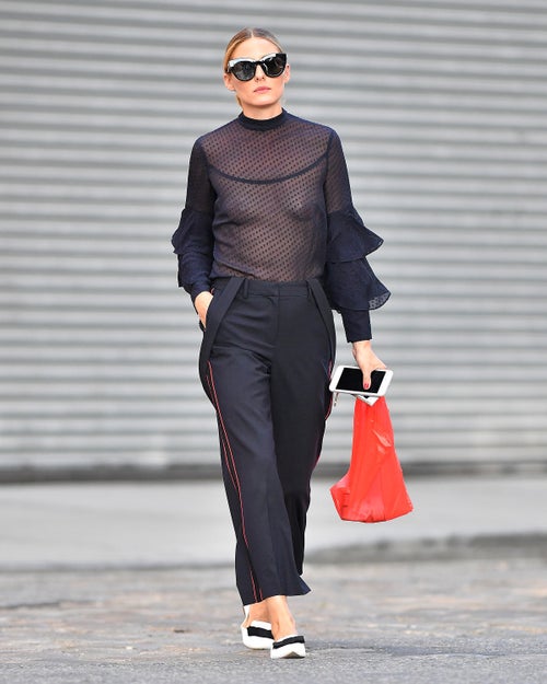 olivia palermo sheer dress Olivia Palermo proves that simplicity can be striking with the perfect  transitional look!  A textured mini dress styled with sheer socks and  glossy finishes creates that perfect blend of softness and