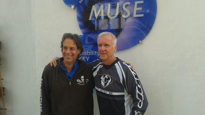 The Earth Doctor with famed producer and explorer James Cameron discussing the climate in crisis at MUSE School, CA.