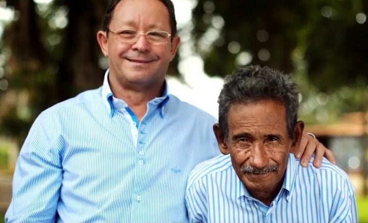 Thanks to a stranger's kindness is helping Sobrinho (right) get the word out about his poetry through Facebook, he was able to reunite with his brother and stop living on the streets.