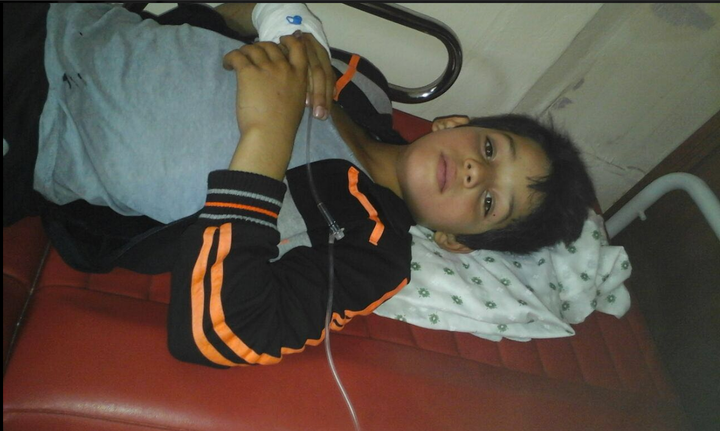 Yaman Ezzedine, 11 years old, was suffering from severe meningitis in the weeks prior his evacuation.