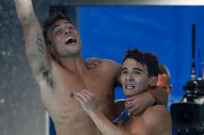 Tom Daley, left, won a diving bronze medal with Dan Goodfellow.