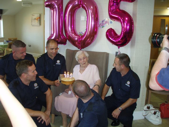 The 105-year-old at her dream birthday bash. 