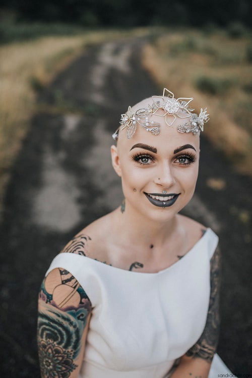 KATA BANKO COUTURE BRIDAL SASH Bald Bride | HuffPost Contributor main image 4