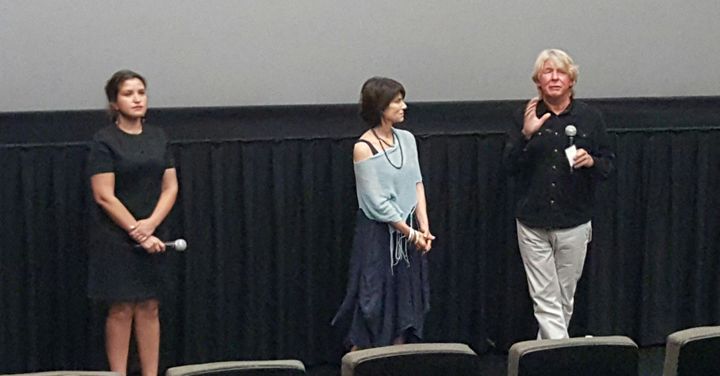 Boston Jewish Film Festival Artistic Director Ariana Cohen-Halberstam, Ben-Hur Producer Joni Levin, and Ben-Hur Screenwriter Keith Clarke