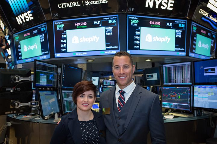 Pictured: Cathryn Lavery (left) and Allen Brouwer (right) at the NYSE
