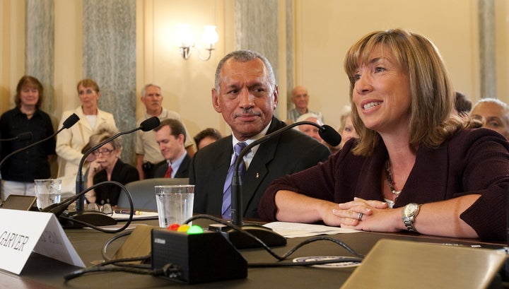 Charles Bolden and Lori Garver speak to members of Congress during their 2009 confirmation hearings.