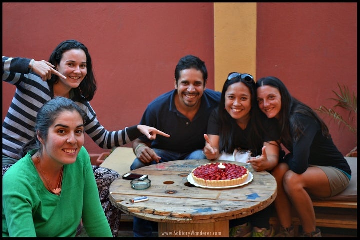 Fellow volunteers and guests celebrated my first birthday abroad with me.