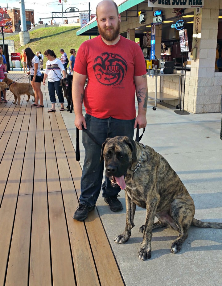 Henry at Bark in the Park night at the Altoona Curve