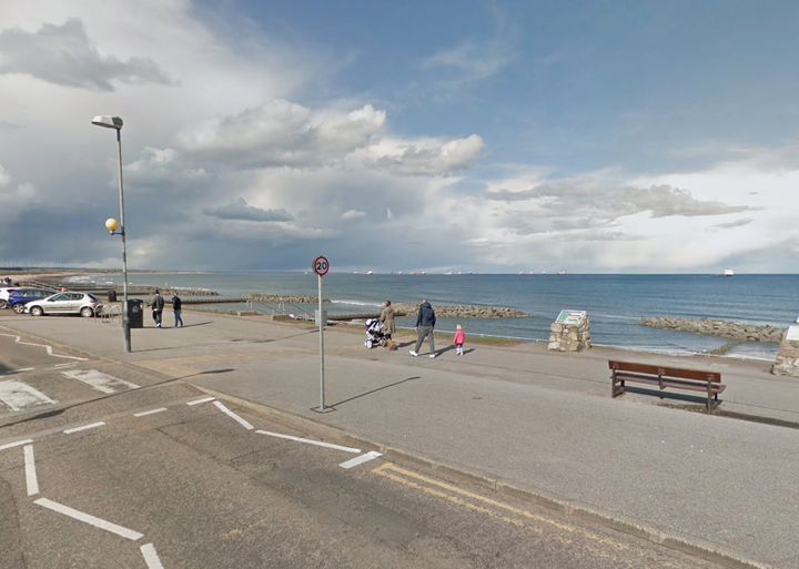 The spot on Aberdeen beach where the incident is reported to have taken place