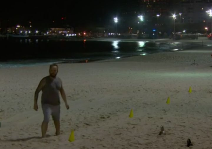 BBC Four captured 'Antony Worrall Thompson' exercising on the beach.