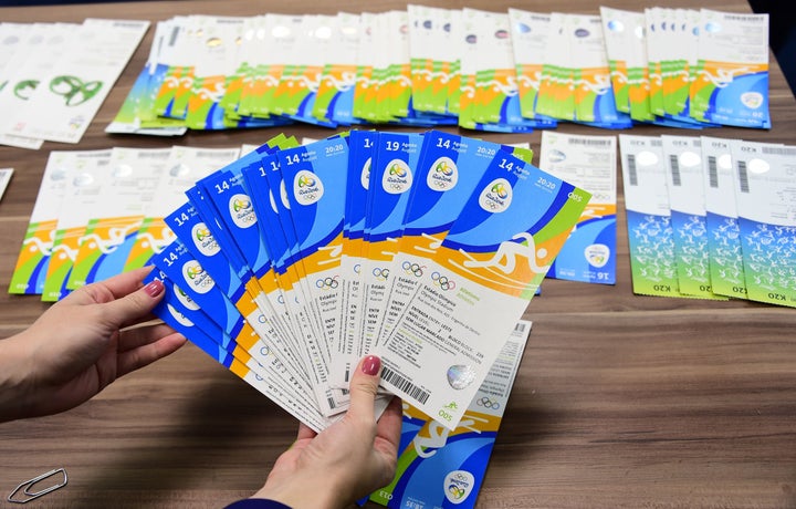 <strong>Tickets of the Rio 2016 Olympic Games marked with the name of the Olympic Committee of Ireland, which were seized earlier in August.</strong>