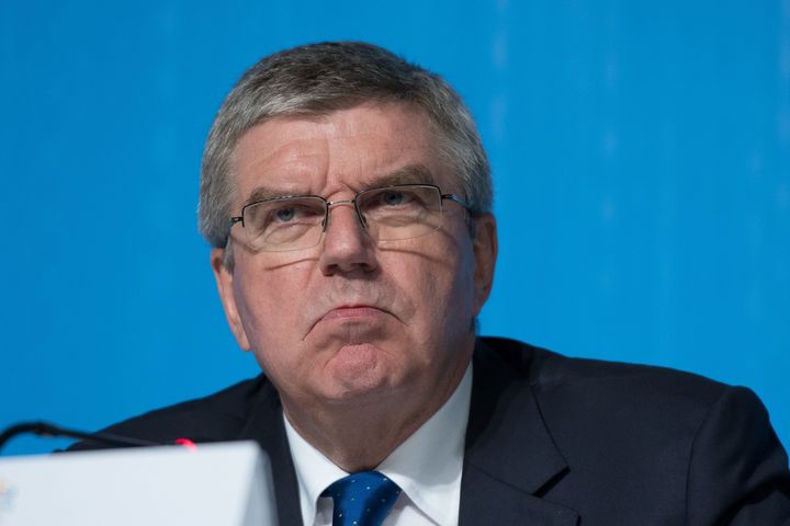 IOC President Thomas Bach speaks during the traditional end of the Games press conference on August 20, 2016 in Rio de Janeiro.