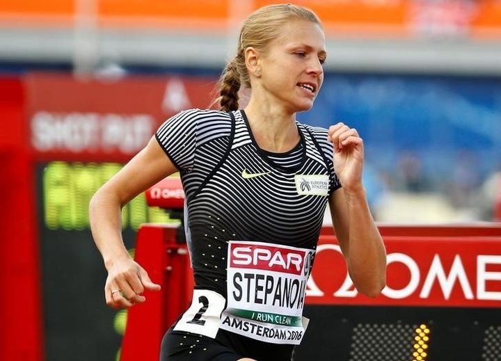Yulia Stepanova of Russia competes.