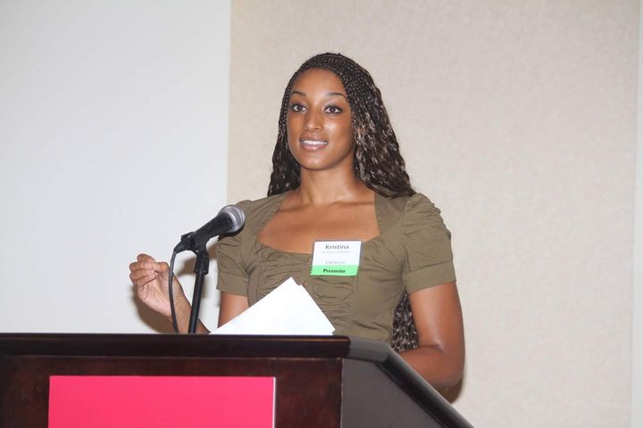 Kristina Williams presenting her award winning research on cross-cultural education at the University of Southern California in Los Angeles, CA, 2013.