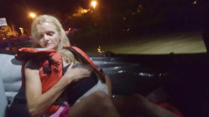 A Florida mother cradles one of her two children after a late-night boating accident nearly took one child's life.
