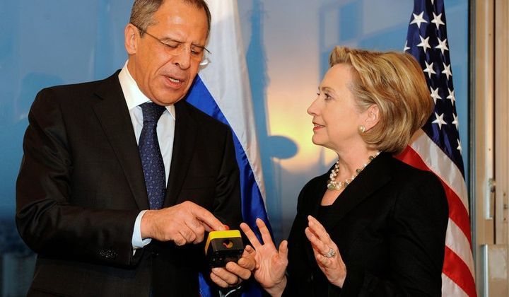 Age: 61, 2009, She visits Russian Foreign Minister Sergey Lavrov in an effort to reset US-Russia relations.