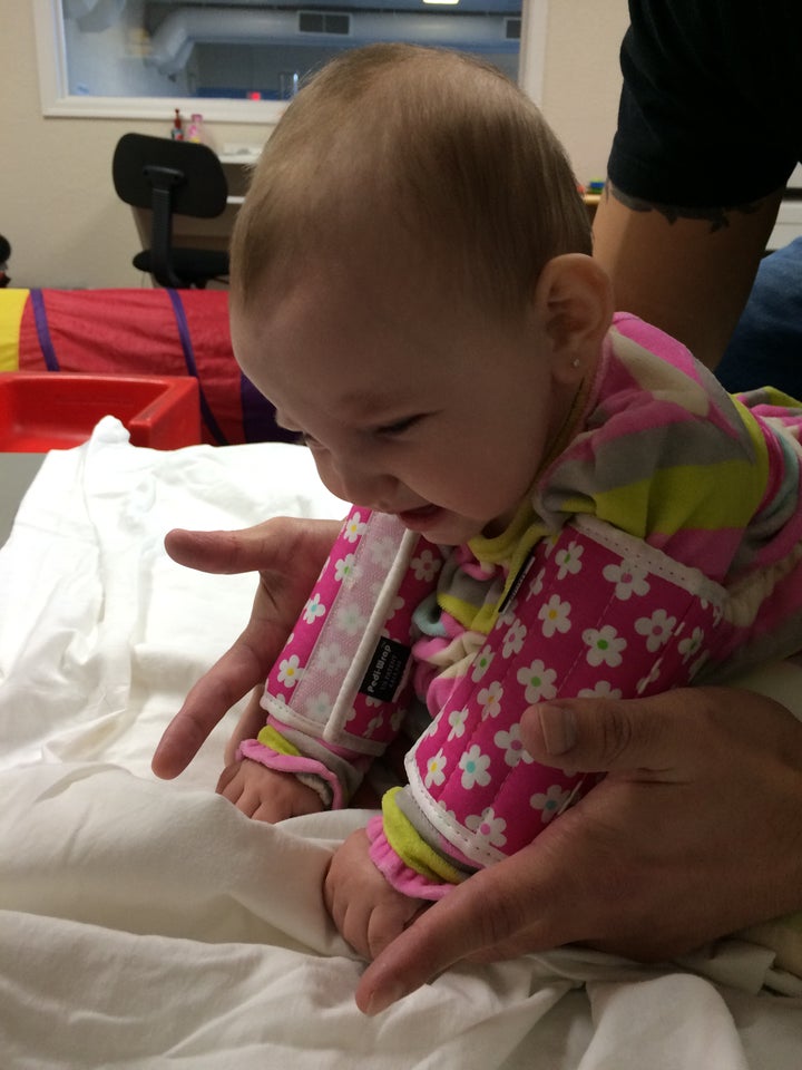 Sonya working hard at physical therapy