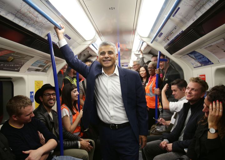 London mayor Sadiq Khan rides the night tube, he has endorsed Owen Smith