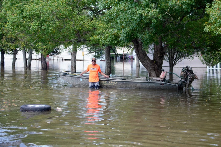 A Cajun Navy volunteer and his boat.