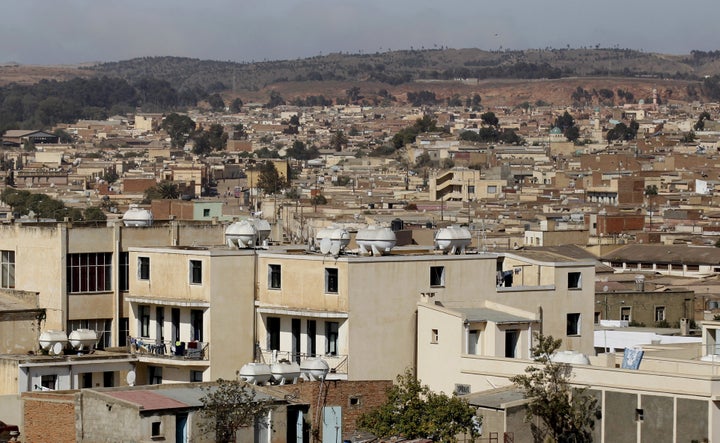 A general view shows a section of the skyline in Eritrea's capital Asmara, February 20, 2016.